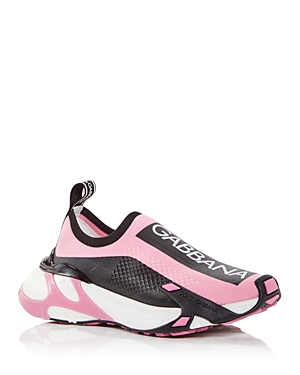 Dolce & Gabbana Dolce & Gabanna Women's Color Block Slip On Sneakers In Pink/black/white