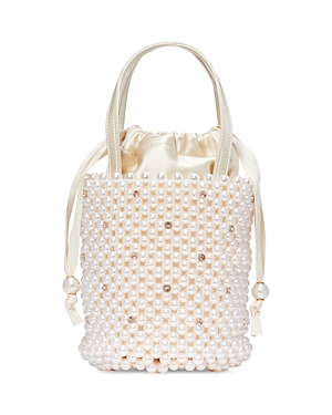 Shop Kate Spade New York Purl Pearl Embellished Small Bucket Bag In Iridescent