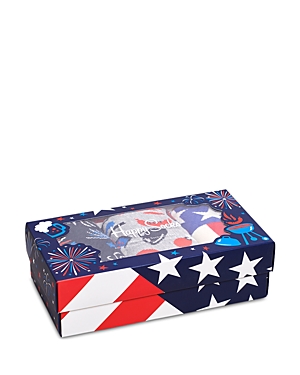 Happy Socks Americana Cotton Blend Crew Socks Gift Box, Pack of 3