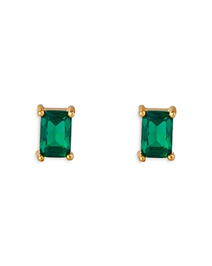 Argento Vivo Four Prong Stone Stud Earrings in 14K Gold Plated