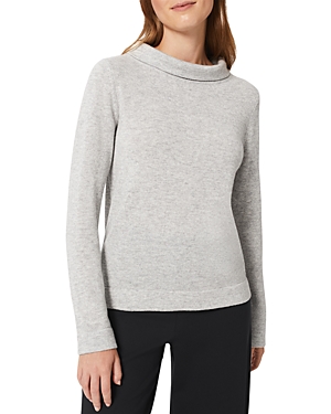 Hobbs London Audrey Funnel Neck Sweater In Pale Gray