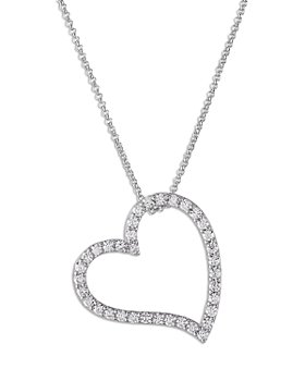 Bloomingdale's - Diamond Heart Pendant Necklace in 14K White Gold, 3.0 ct. t.w. - 100% Exclusive