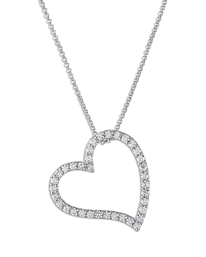 Bloomingdale's Diamond Heart Pendant Necklace in 14K White Gold, 3.0 ct. t.w. - 100% Exclusive