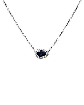 Bloomingdale's - Sapphire & Diamond Pendant Necklace in 18K White Gold, 18" - 100% Exclusive