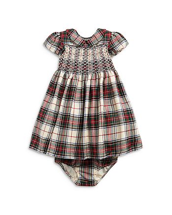 Ralph Lauren - Girls' Plaid Hand-Smocked Wool Dress & Bloomers Set - Baby