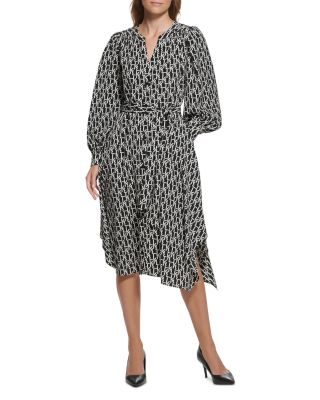 KARL LAGERFELD PARIS - Printed Crepe Shirt Dress