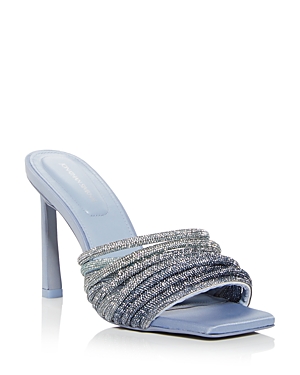 Jonathan Simkhai Lena Multi Strap Crystal Mule In Light Sky