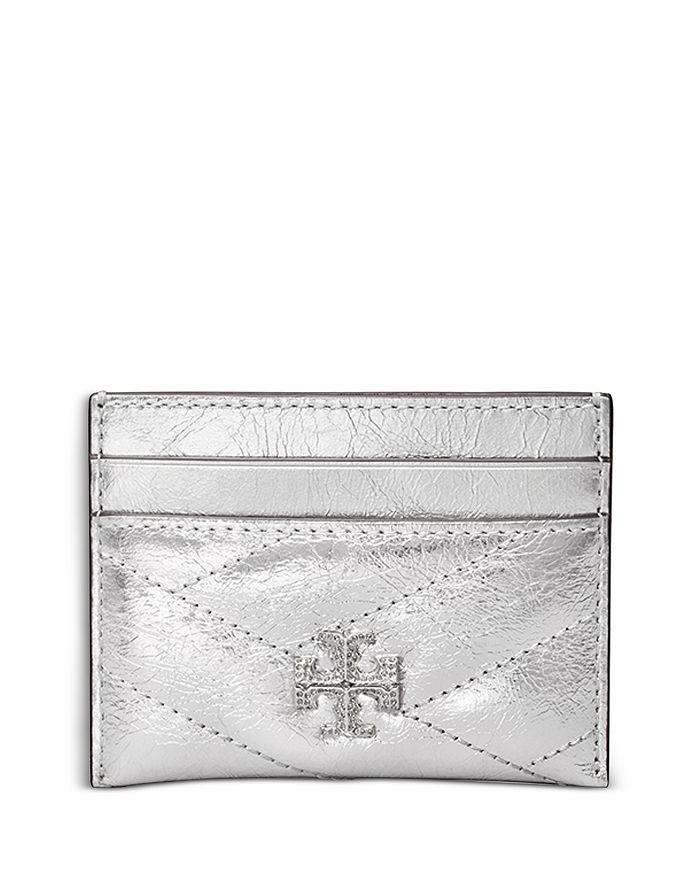 Tory Burch brown leather wallet with Tory emblem and Tory zipper pull
