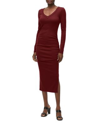 stripe knit midi dress Black Textured Stripe Sleeveless Knit Midi Dress