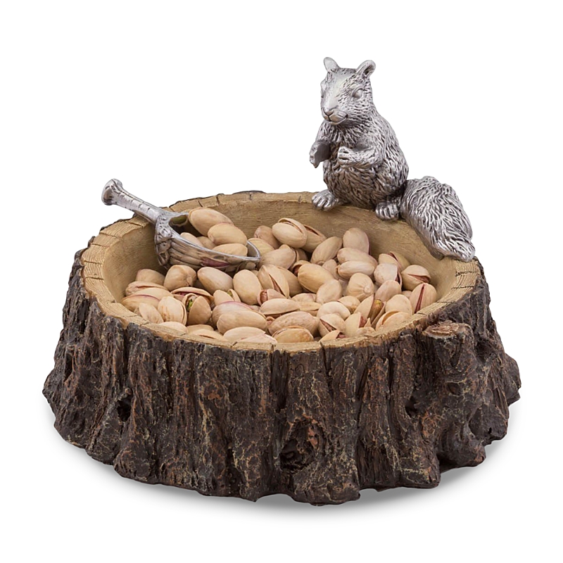 Vagabond House Standing Squirrel Nut Bowl In Silver