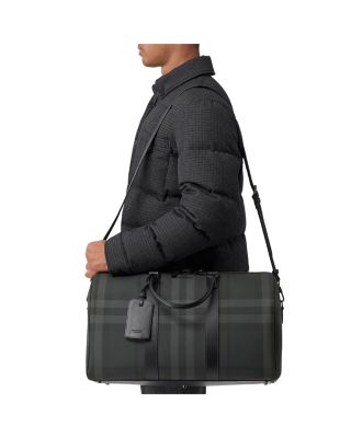 Charcoal Check Holdall Bag