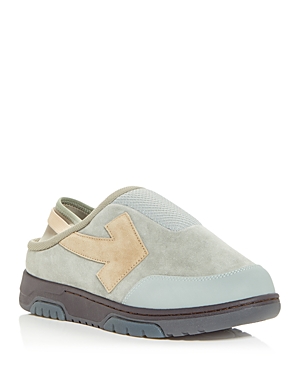 Off-white Grey Out Of Office Slip-on Suede Trainers With Inserts Beige In Light Grey/beige
