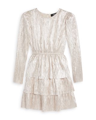 Girls' Metallic Plisse Long Sleeved Dress - Big Kid - Exclusive