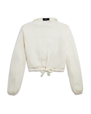 Aqua Girls' Mock Neck Tie Front Sweater, Big Kid - 100% Exclusive In White