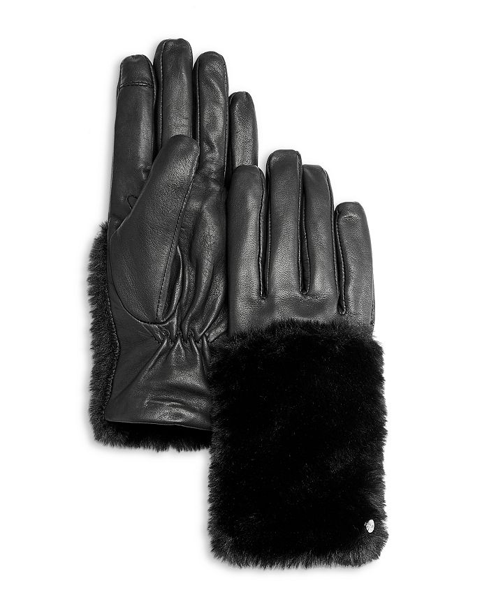 Echo - Leather and Faux Fur Trim Gloves