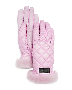 UGG QUILTED SHEARLING CUFF TECH GLOVES
