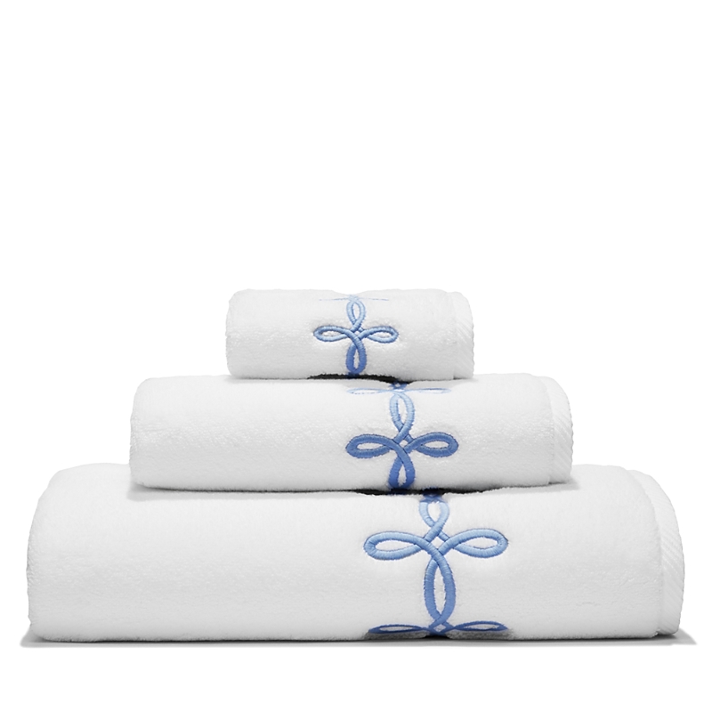 Matouk Gordian Knot Milagro Hand Towel - Exclusive In White/azure Blue