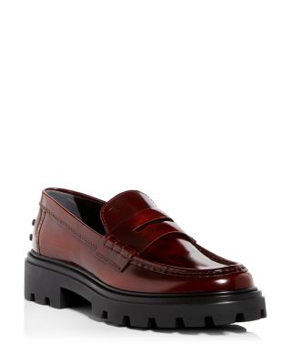 Tod's - Women's Gomma Pesante Leather Penny Loafers