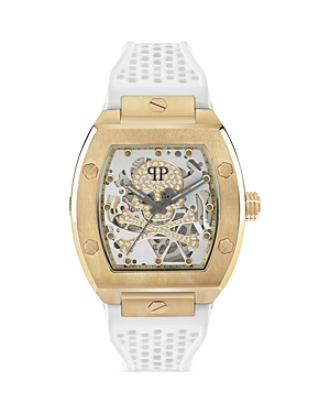 Philipp Plein The $keleton Watch, 44mm X 56mm In White