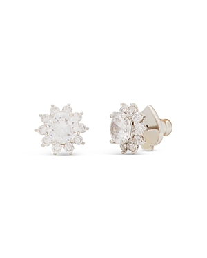 Kate Spade New York Sunny Cubic Zirconia Halo Stud Earrings In Gold Tone In Clear/silver