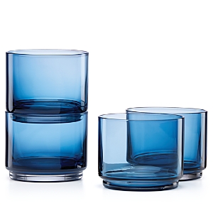 Shop Lenox Tuscany Classics Stackable Short Glasses, Set Of 4 In Blue