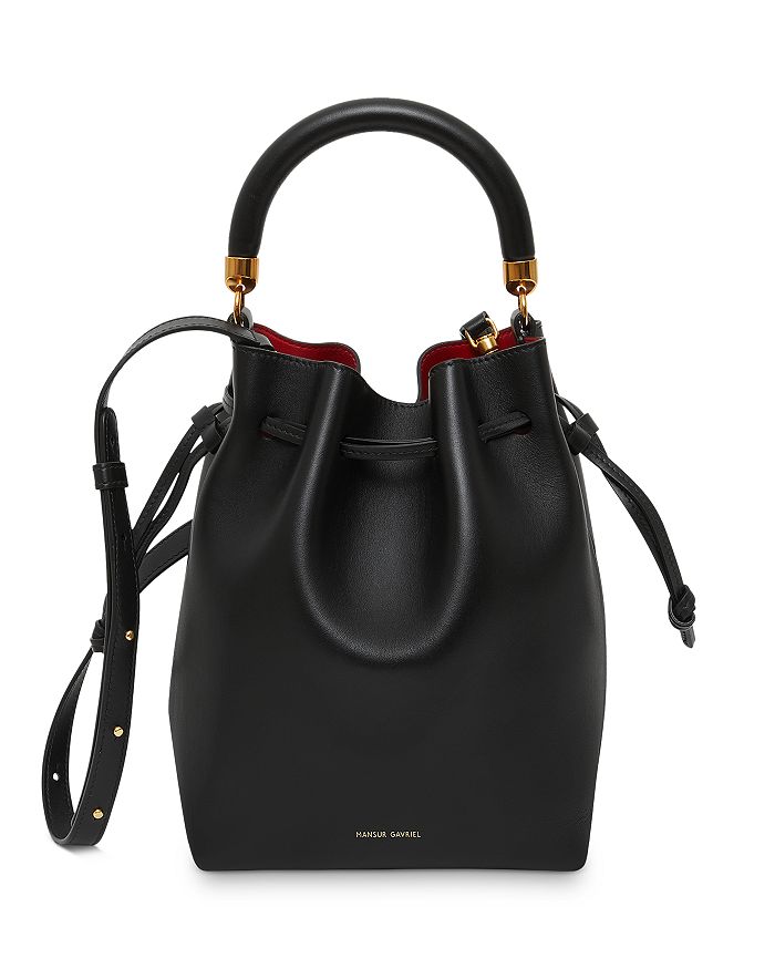Leather Bucket Bag Black Bucket Bag Designer Bucket Bag 