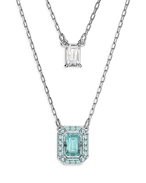 Shop Swarovski Millenia Layered Necklace, 15.9 In Blue/silver