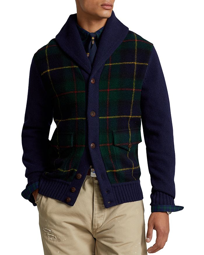 Polo Ralph Lauren - Wool Tartan Regular Fit Shawl Collar Cardigan