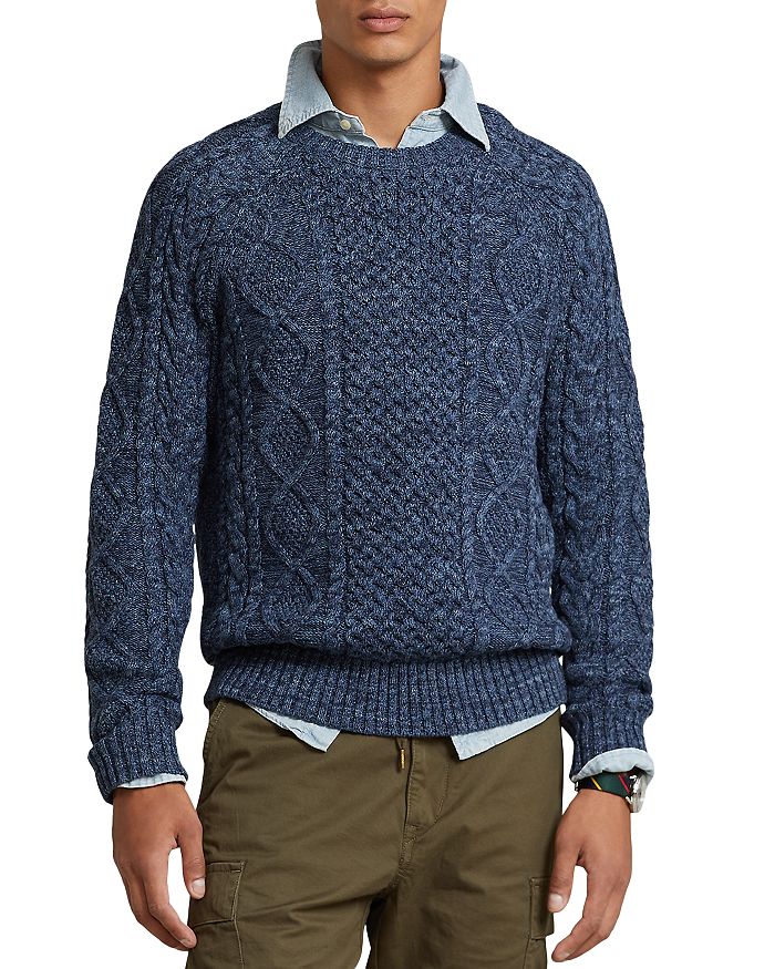 Polo Ralph Lauren - Cotton Aran Knit Regular Fit Crewneck Sweater