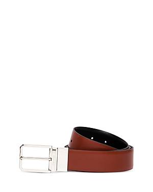 Santoni Men's Reversible Leather Dress Belt In Tan/black