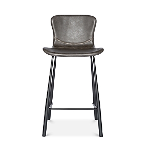 Shop Euro Style Melody Counter Stool, Set Of 2 In Dark Gray