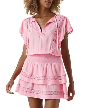 Melissa Odabash Georgie Tiered Swim Cover-up Dress In Rose