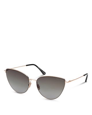 Tom Ford Anais Cat Eye Sunglasses, 62mm In Rose Gold/gray Gradient
