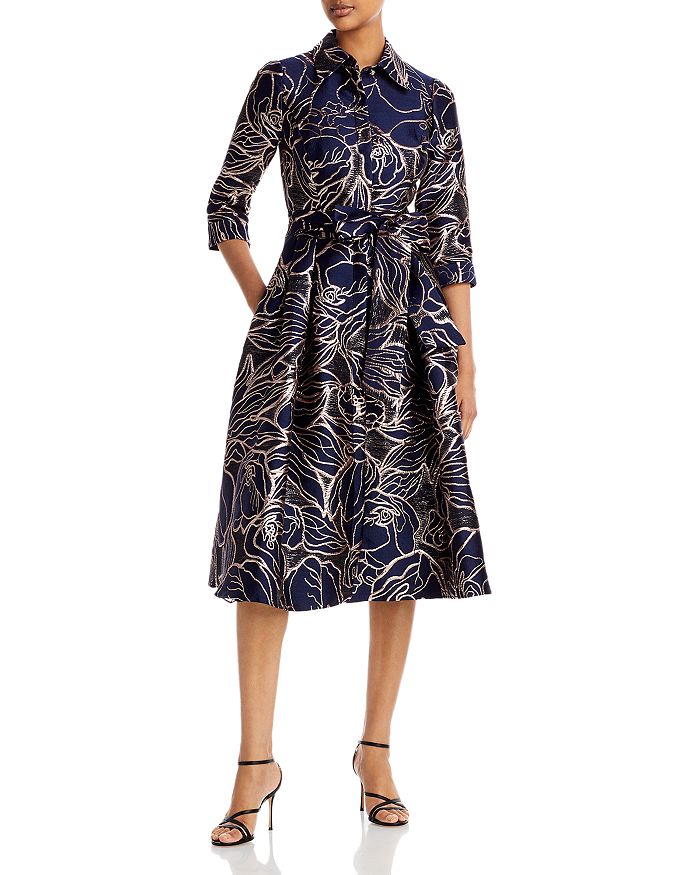 Teri Jon by Rickie Freeman
 Belted A-Line Dress