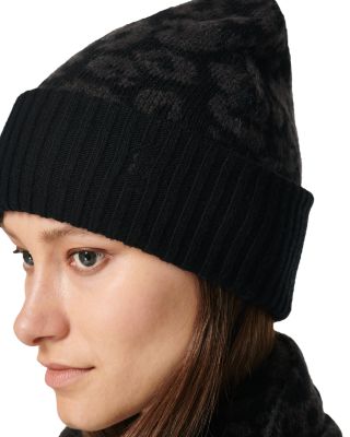 Leopard Print Jacquard Beanie