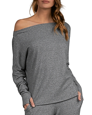 Elan Metallic Off-the-Shoulder Sweater