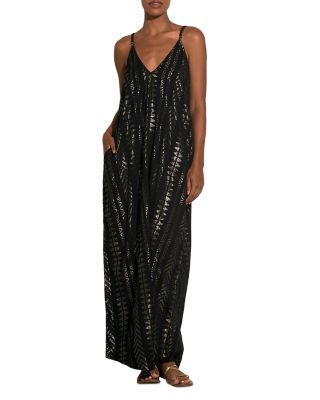 Elan Printed Maxi Dress In Black/gold | ModeSens