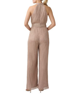 Adrianna Papell Metallic Crinkle Jumpsuit | Bloomingdale's