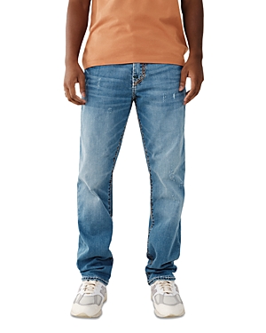 True Religion Ricky Flap Super T Straight Fit Jeans in Medium Blue