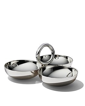 Christofle - Vertigo Small 3-Part Silver Appetizer Dish