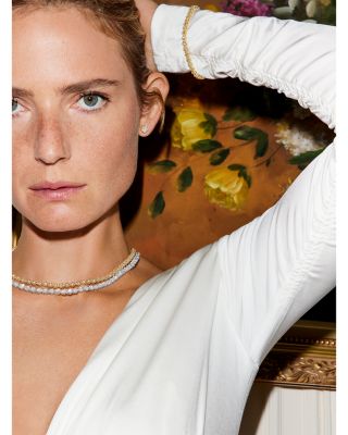 18K White Gold Daisy Diamond Cluster Collar Necklace, 16&amp;quot; - Exclusive