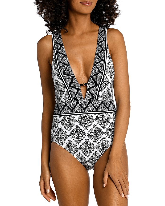 La Blanca Oasis Plunge One Piece Swimsuit Bloomingdale's
