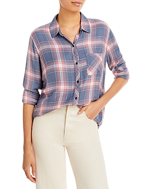 Rails Hunter Button Down Shirt In Slate Rose