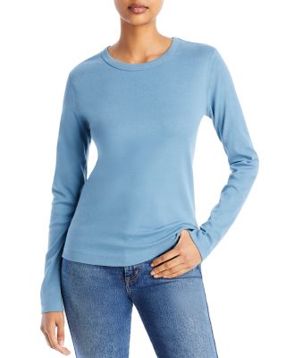 Three Dots Long-sleeve Cotton Tee In Captain's