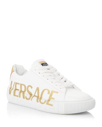 スニーカー VERSACE Low Top Sneakers - Versace - Leather - Yellow Versace Yellow Leather and Mesh Squalo Lace Up Sneakers 41