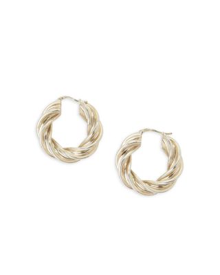 Bottega Veneta Pre-Owned twisted triangle hoop earrings - Green