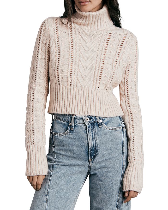 Bloomingdales Women Clothing Tops High Necks The Knit Cropped Turtleneck Top 