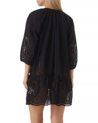 Melissa Odabash Ashley Classic Eyelet Mini Dress Swim Cover-Up |  Bloomingdale's Women