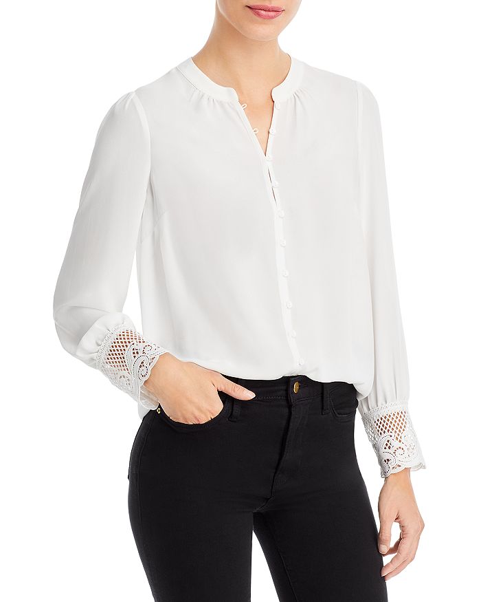 Chemise Elie Tahari à Carreaux, Col évasé, Boutonnage Devant - Taille XL