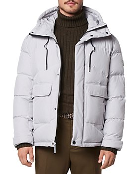 Andrew Marc - Ingram Chevron Quilted Open Bottom Puffer with Snorkel Hood
